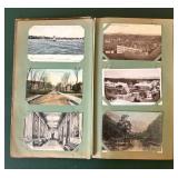 Collection of Old Postcards in Display Book