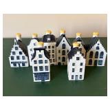 Collection of KLM Blue Delft Miniature Houses