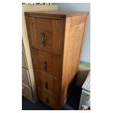 Oak Four Drawer Filing Cabinet