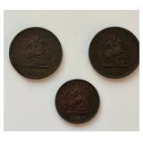 Bank of Upper Canada 1850 One Penny & 1854 1/2