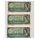 1967 Circulated Bank of Canada One Dollar Bills
