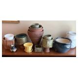 Large Assortment of Ceramic and Pottery Planters