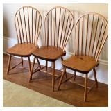 Three Bow Back Windsor Chairs