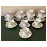 Assorted China Cups and Saucers
