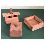 Three Wooden Butter Presses