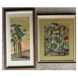 Two Original Sunflower Paintings