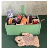Painted Wooden Shoe Shine Box