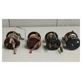 Four Vintage Bakelite Baitcast Reels