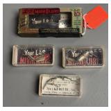 Four L&S MirrOLure Lures in Original Boxes