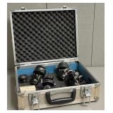 Various English Spinning Reels in Case