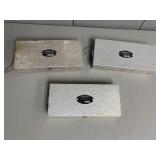 Three Small Umco Corp. Metal Lure Boxes