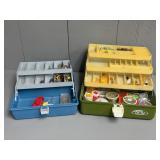 Two Plastic Tackle Boxes with Contents