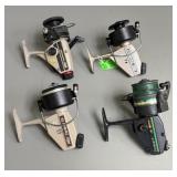 Three ABU, One Zebco Spinning Reels