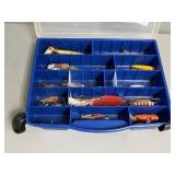 Assorted Lures, Spoons, Hooks in Case