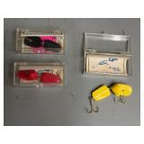 Three Vintage Rinkie Dink Plastic Lures in Boxes