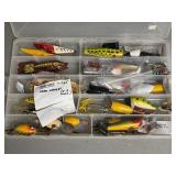 Assorted Fred Arbogast Lures in Case