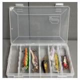Five Crankbait Lures in Case