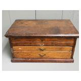 Antique Wooden Fishing Tackle Box
