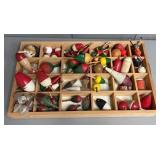 Large Assortment of Cork Wood Painted Bobbers