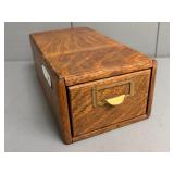 Antique Wood Index File Box