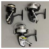 Three Garcia Mitchell Spinning Reels, 1970s