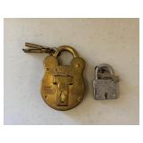 Two Vintage Padlocks, Both w/ Keys Present