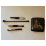 Assorted Cigarette Holders, Case