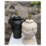 Two Large Decorative Tri-Light Lamp Bases