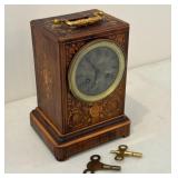 French Rosewood Library Clock, 19th Century