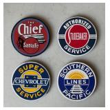 Four Metal Train/Auto Advertising Magnets