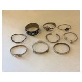 Assorted Silver Toned Bangle Bracelets