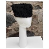 Ceramic Hat Form with Persian Lamb Hat