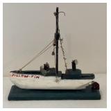 Handmade Folk Art Model Fishing Boat