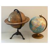 Two Vintage Classroom Globes