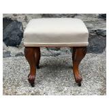 Queen Anne Style Carved Walnut Stool