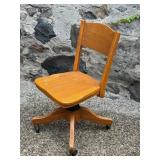 Vintage Oak Rolling Chair
