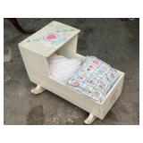 Hand Made Doll Cradle + Blankets