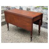 Pembroke Drop Leaf Table On Brass Casters