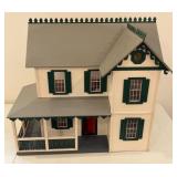 Green & White Doll House w/ Porch