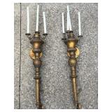 Large Ormolu Gold Tone Wall Mount Lights