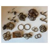 Brass Curtain Rings and Hooks