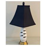 Asian Ceramic and Brass Base Table Lamp