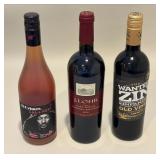 Three Bottles of California Wine