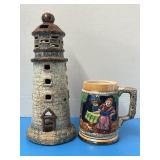 Vintage ceramic beer stein & vintage glazed