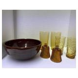 Marcrest large Mixing Bowl Mix of Amber Glasses