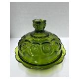 LE Smith Moon and Stars Avocado Green Butter Dish
