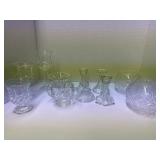 Crystal and Glass Candle Holders Rose Bowls