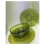 Large Kings Crown Thumbprint Avocado Large Bowl
