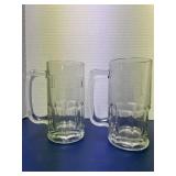 A & Andrew Etched Ex Large Glass Beer Mugs Steins