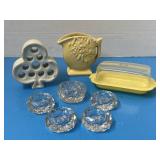 Ceramic flower frog, vintage vase, vintage